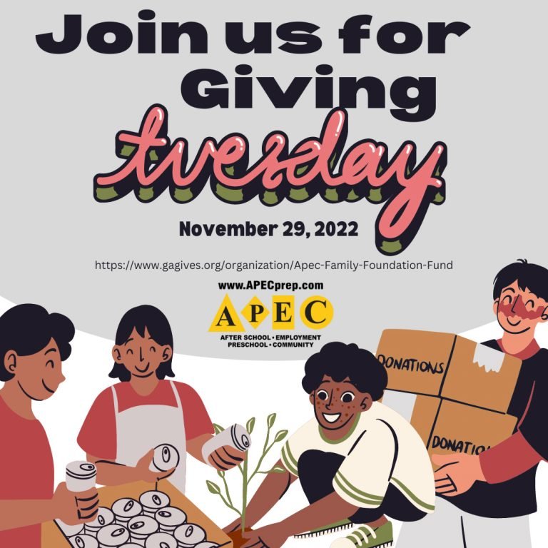 After School. Employment Preschool. Community. APEC Giving Tuesday