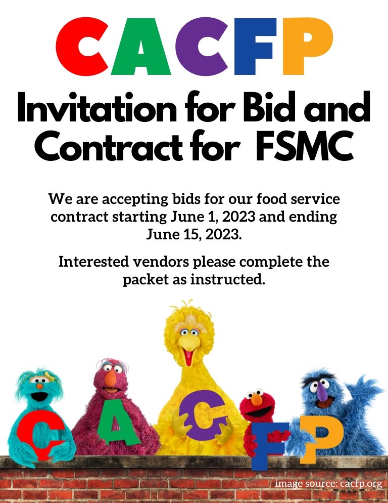 CACFP Invitation for Bid and Contract for FSMC feature image